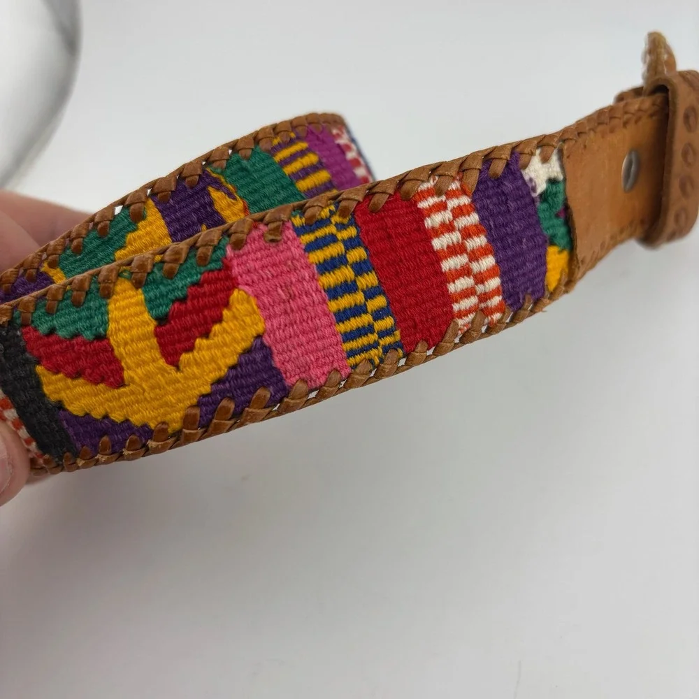 K'astajb'al Ltda. Woven Leather Belt 35
